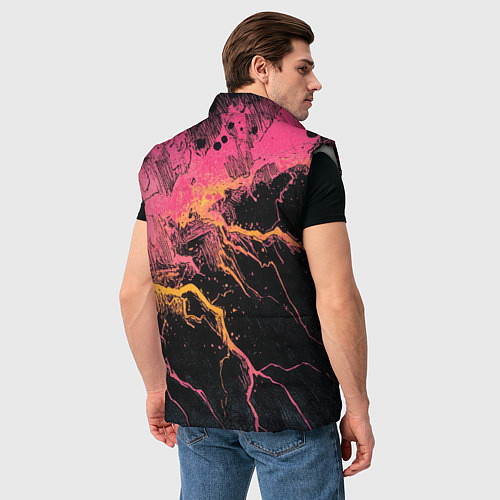 Мужской жилет Абстрактные молнии текстура / 3D-Светло-серый – фото 4