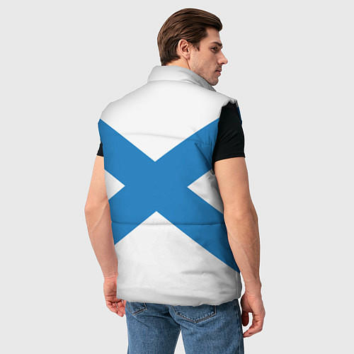 Мужской жилет Военно-морской флот: Андреевский флаг / 3D-Черный – фото 4