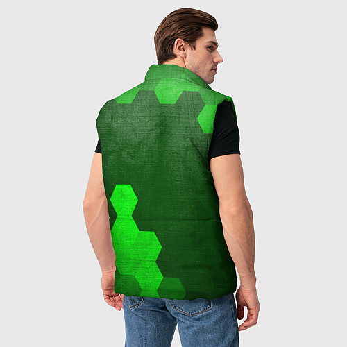 Мужской жилет GTA - green gradient вертикально / 3D-Черный – фото 4