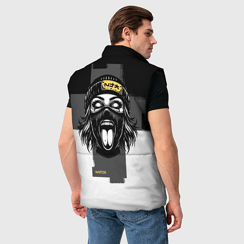 Мужской жилет Девушка с крестом / 3D-Черный – фото 4