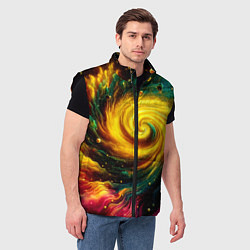 Мужской жилет Neon space - ai art fantasy, цвет: 3D-черный — фото 2