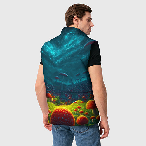 Мужской жилет Rick and Morty on the fly agaric planet / 3D-Черный – фото 4