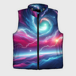 Мужской жилет Spiral neon galaxy - ai art fantasy, цвет: 3D-светло-серый