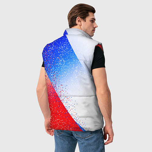 Мужской жилет Цвета флага России абстрактный / 3D-Красный – фото 4