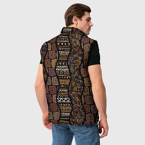 Мужской жилет Африканский орнамент этнический / 3D-Черный – фото 4