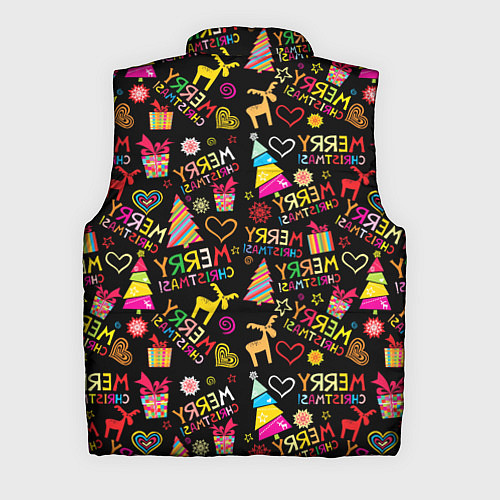 Мужской жилет Merry Christmas - паттерн / 3D-Светло-серый – фото 2