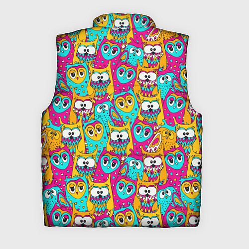 Мужской жилет Разноцветные совы мультяшные / 3D-Светло-серый – фото 2