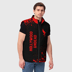 Мужской жилет Hollywood Undead - red gradient вертикально, цвет: 3D-черный — фото 2
