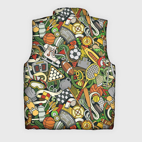 Мужской жилет Спортивный инвентарь коллаж / 3D-Светло-серый – фото 2