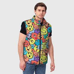 Мужской жилет Милые монстрики пришельцы, цвет: 3D-черный — фото 2