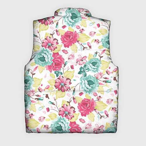 Мужской жилет Розы красные и бирюзовые / 3D-Светло-серый – фото 2