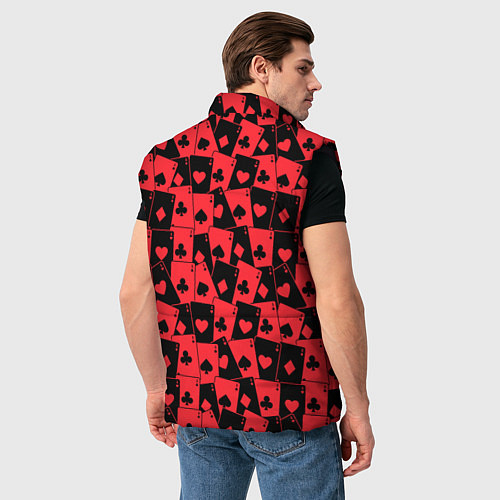 Мужской жилет Тузы черно-красные / 3D-Черный – фото 4