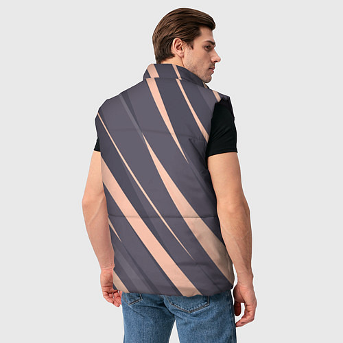 Мужской жилет Перламутровый серый полосы / 3D-Черный – фото 4