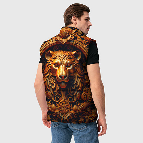 Мужской жилет Лев узор / 3D-Черный – фото 4