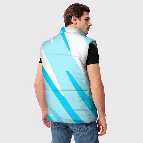 Мужской жилет Белый с голубым абстракция / 3D-Светло-серый – фото 4