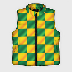 Мужской жилет Желтый и зеленый геометрический паттерн, цвет: 3D-черный