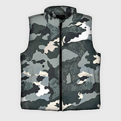 Мужской жилет Темно зеленый камуфляж, цвет: 3D-черный