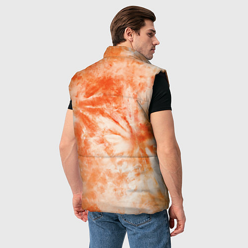 Мужской жилет Оранжевый тай-дай пятна / 3D-Черный – фото 4