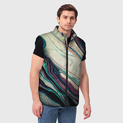 Мужской жилет Абстракция тёмные краски с текстурой, цвет: 3D-черный — фото 2