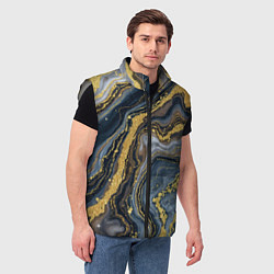 Мужской жилет Золотые диагонали, цвет: 3D-светло-серый — фото 2
