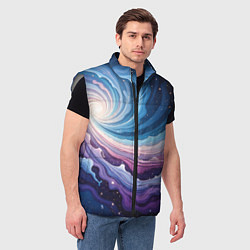 Мужской жилет Космическая волна, цвет: 3D-светло-серый — фото 2