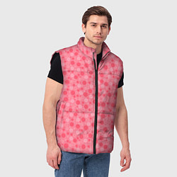 Мужской жилет Красные коралловые пузыри, цвет: 3D-черный — фото 2