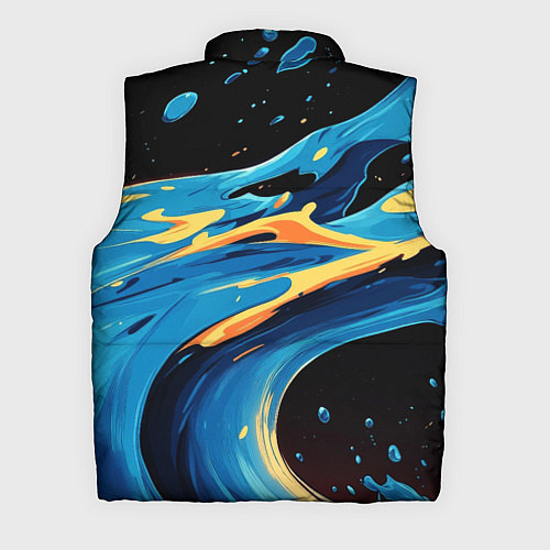 Мужской жилет Синяя волна из красок / 3D-Светло-серый – фото 2