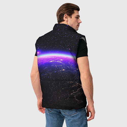 Мужской жилет Планета и неоновое свечение / 3D-Светло-серый – фото 4