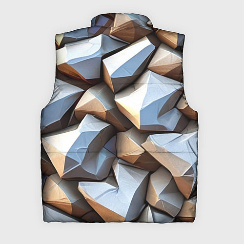 Мужской жилет Каменно металлическая абстракция / 3D-Светло-серый – фото 2