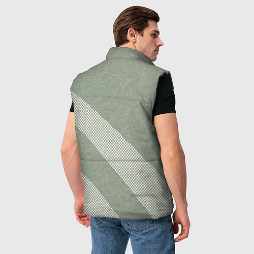 Мужской жилет Светлый серо-зелёный абстрактный / 3D-Черный – фото 4