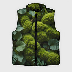 Мужской жилет Зеленый мох и листья, цвет: 3D-черный