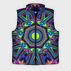Мужской жилет Оптический узор неоновые краски, цвет: 3D-светло-серый