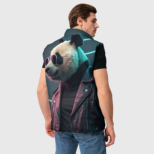 Мужской жилет Cyberpunk panda / 3D-Черный – фото 4