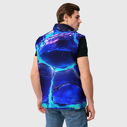 Мужской жилет Объемные плиты в неоновом свечение / 3D-Черный – фото 4