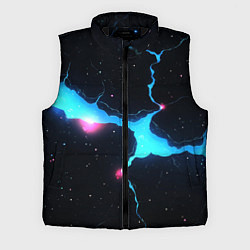 Мужской жилет Голубой разлом в черной текстуре, цвет: 3D-черный