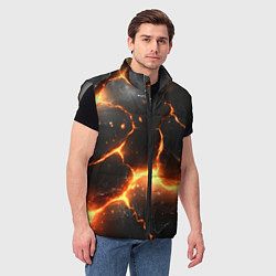 Мужской жилет Лава и разлом плит, цвет: 3D-светло-серый — фото 2