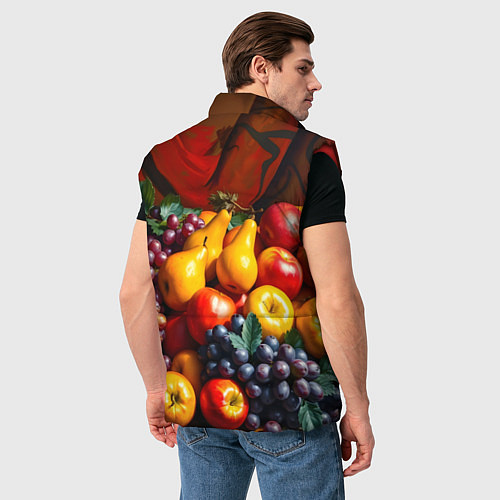 Мужской жилет Фруктовый натюрморт / 3D-Красный – фото 4