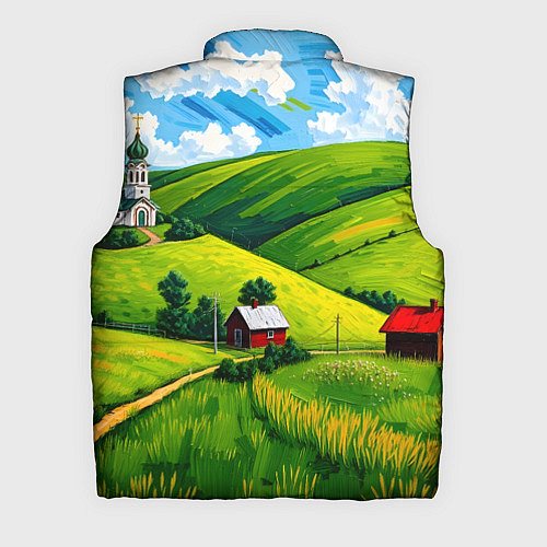 Мужской жилет Русская деревенька / 3D-Светло-серый – фото 2