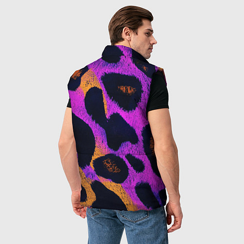 Мужской жилет Неоновый леопардовый узор / 3D-Черный – фото 4