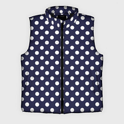 Мужской жилет Синий в белый горошек, цвет: 3D-черный
