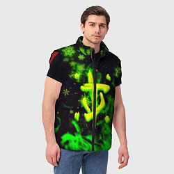 Мужской жилет Doom кислотный снег в огне лого, цвет: 3D-красный — фото 2