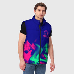 Мужской жилет Nirvana fire neon, цвет: 3D-черный — фото 2