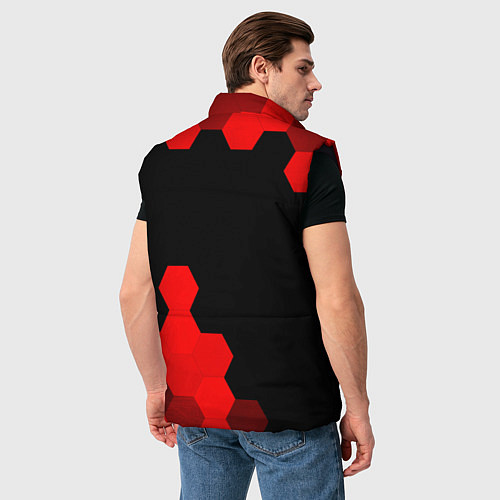 Мужской жилет Tesla - red gradient вертикально / 3D-Черный – фото 4