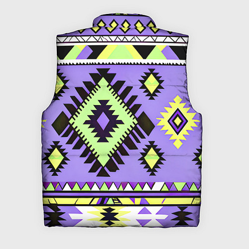 Мужской жилет Геометрический сиренево желтый орнамент ацтеков / 3D-Светло-серый – фото 2
