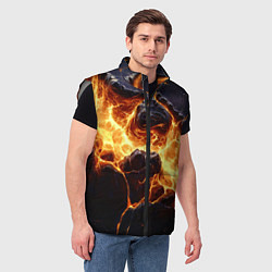 Мужской жилет Золотая лава текстура, цвет: 3D-светло-серый — фото 2
