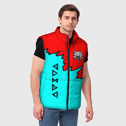 Мужской жилет Ведьмак краски логотип, цвет: 3D-черный — фото 2