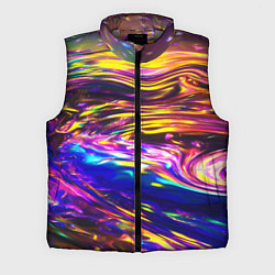 Мужской жилет Неоновые полосы текстура, цвет: 3D-светло-серый