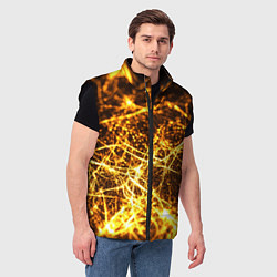 Мужской жилет Текстура золотые нити, цвет: 3D-черный — фото 2