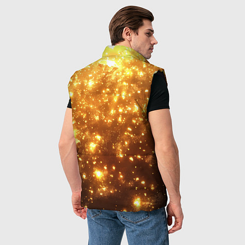 Мужской жилет Золотые блестки потертая текстура / 3D-Черный – фото 4