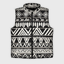 Мужской жилет Черно белый орнамент в этническом стиле, цвет: 3D-черный